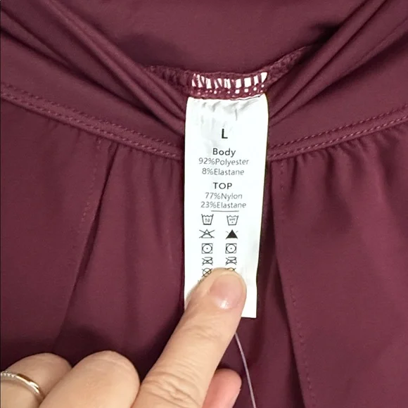 HALARA Burgundy Wide Leg Pants - Picture 3 of 3